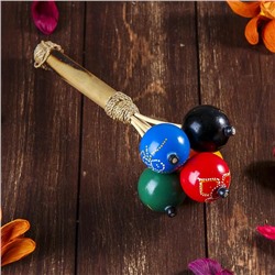 Сувенирный музыкальный инструмент «Маракас с 5 шариками» 10×27×10 см