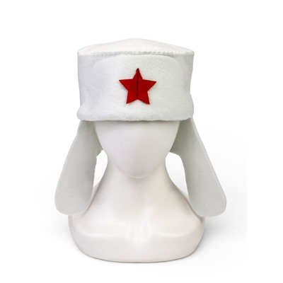 Шапка для бани и сауны «Ушанка», полиэфир, белая