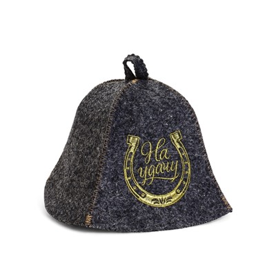 Набор для бани и сауны «На удачу», шерсть 50%, полиэфир 50%, 2 предмета: шапка, коврик