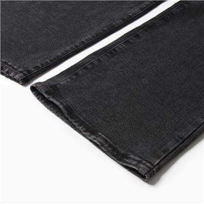 Джинсы женские палаццо утеплённые, размер 27 (42-44), серые