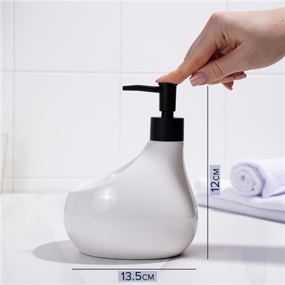 Дозатор для мыла SL Home Drop, с подставкой для губки, 450 мл, белый
