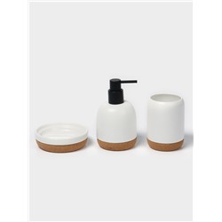 Набор для ванной SAVANNA «Пробка», 3 предмета, дозатор для мыла, стакан, мыльница