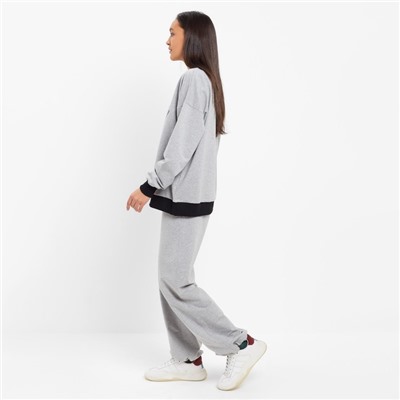 Костюм женский (свитшот, брюки) MINAKU: Casual Collection, размер 42, серый