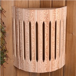 Абажур для бани и сауны «Русские узоры», липа, 31×27×11 см, настенный угловой, «Добропаровъ»
