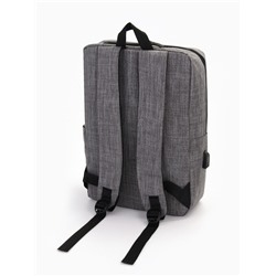 Рюкзак молодёжный на молнии, 4 кармана, с USB разъёмом, размер 29.5×12.5×43 см, чёрный/серый