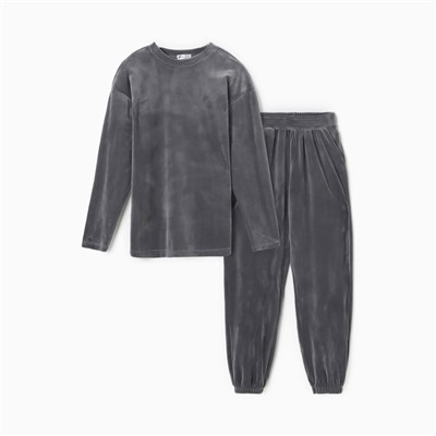 Костюм женский (свитшот, брюки) KAFTAN Plushy, размер 40-42, серый