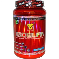 BSN, Isoburn, Комплекс изолята сывороточного белка для усиления метаболизма со вкусом ванильного мороженного, 1,32 фунта (600 г)