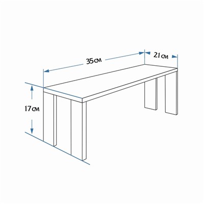 Лавка деревянная, 36×23×17 см, липа,«Добропаровъ»
