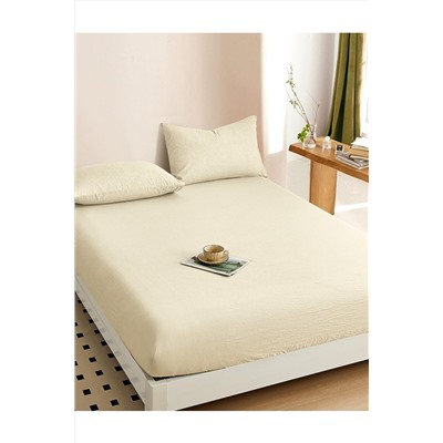 Простыня на резинке, с высотой борта 25 см "boiled cotton" - Вареный (стираный) хлопок» НАТАЛИ, 1048934