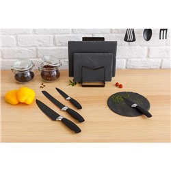 Нож кухонный с антиналипающим покрытием Доляна «Супер-блэк», лезвие 8.5 см, чёрный