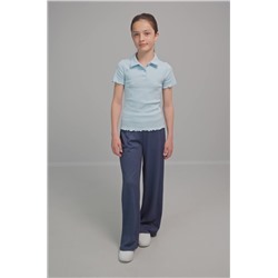 Блузка-поло в рубчик для девочки Happyfox