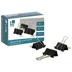 Зажим для бумаг 41 мм черный Z41L-12K LITE