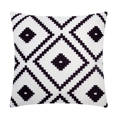 Наволочка декоративная «Этель. Графика» 40×40 см, велюр, белая