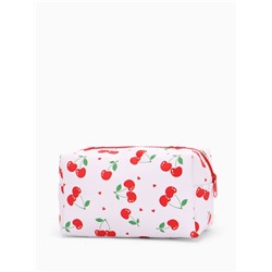 Косметичка женская «Вишенки», на молнии, с рисунком, белая