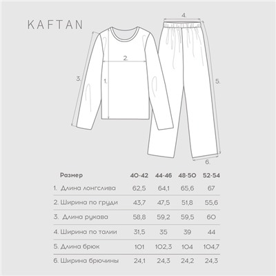 Пижама новогодняя женская (лонгслив, брюки) KAFTAN Happy together, размер 40-42