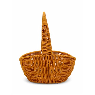 Корзина плетёная для хранения, 34×26×14 см, ручка h=20 см, коричневая