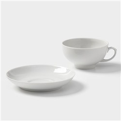 Чайная пара фарфоровая «Рубин», 220 мл, чашка d=10.2 см, блюдце d=14 см