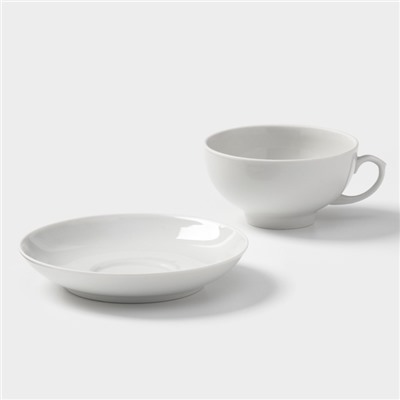 Чайная пара фарфоровая «Рубин», 220 мл, чашка d=10.2 см, блюдце d=14 см