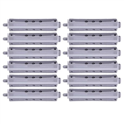 Dewal Коклюшки прямые для волос короткие, 16 мм, 12 шт., серый 3298