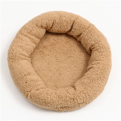 Лежанка для животных «Уют», мягкий мех, 45×35×11 см, коричневая