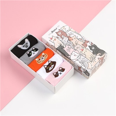 Носки женские KAFTAN Meow, набор 5 пар, размер 36-39 (23-25 см)