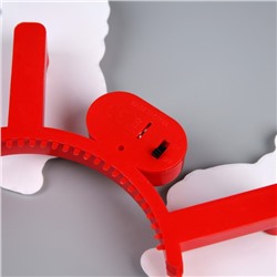 Ободок светодиодный «Дед Мороз» 18×16×3 см, 2 LED, батарейки AG10×3 (в комплекте), мерцание, свечение мульти