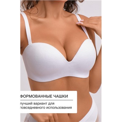Бюстгальтер балконет OIRO без косточек Snowdrop 1317006 (Белый)