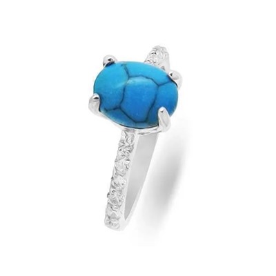 Кольцо из серебра бирюза пресс., км013