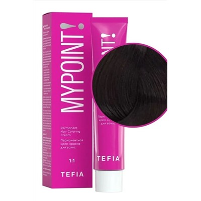 TEFIA Mypoint 3.0 Перманентная крем-краска для волос / Темный брюнет натуральный, 60 мл KRISTALLER, 1113057
