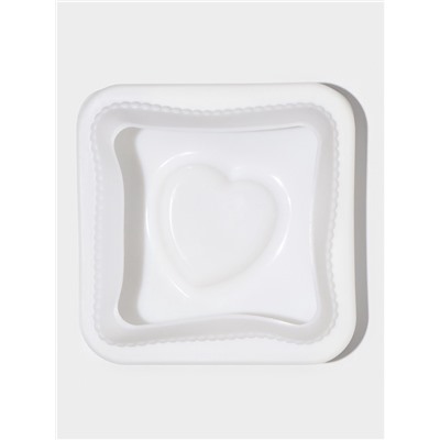 Форма для выпечки и муссовых десертов KONFINETTA «Любовь в квадрате», силикон, 11.4×12×4.4 см, белая