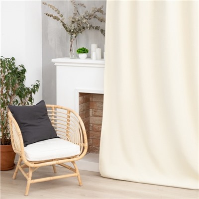 Штора портьерная «Этель. Структурная», 130×300 см, молочная