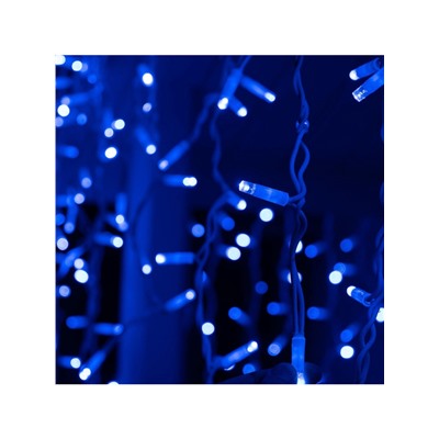 УЦЕНКА Гирлянда «Бахрома» 3×0.9 м, IP65, УМС, белая нить каучук, 144 LED, свечение синее, 220 В