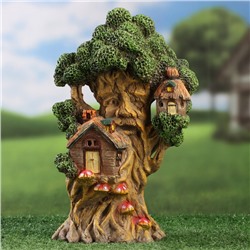 Садовая фигура - фонарь из полистоуна «Дом на дереве», 15×10×29 см