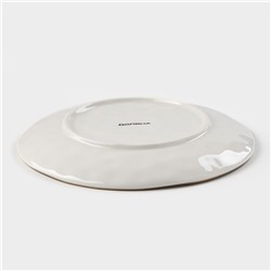 Тарелка Доляна «Космос», d=21.2 см, фарфор, белая, красная