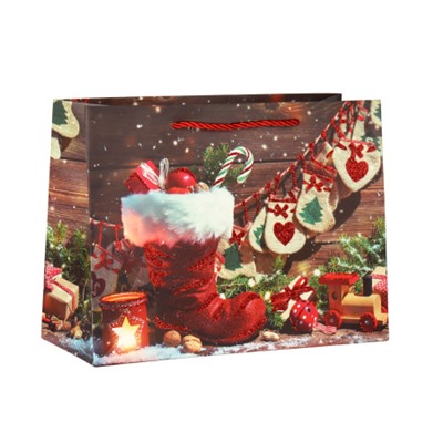 Пакет подарочный 18х24х8.5 / 362-61-S /уп 12/720/ микс Новый год