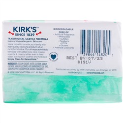 Kirk's, Gentle Castile Soap Bar, Soothing Aloe Vera, 3 Bars, 4 oz (113 g) Each