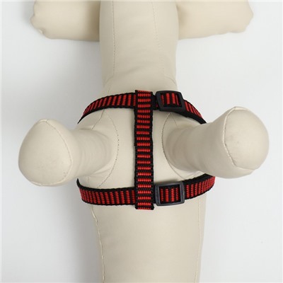 Шлейка рельефная 36-49×1.5 см, красно-чёрная