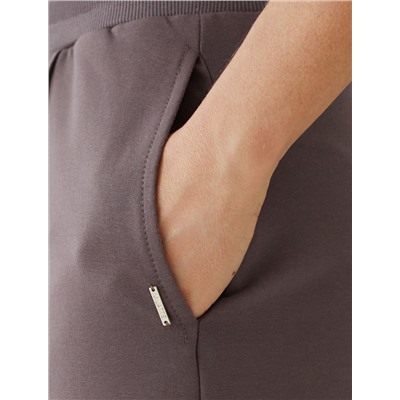 Прямые трикотажные брюки на резинке из футера двухнитки эластичные