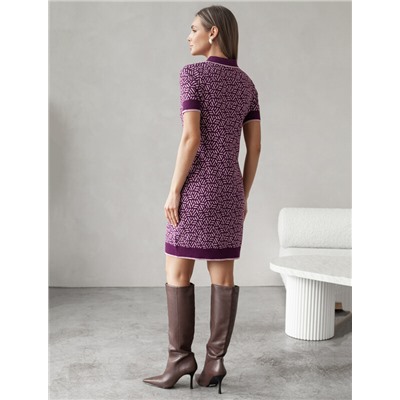 Платье жаккардовой вязки с кашемиром