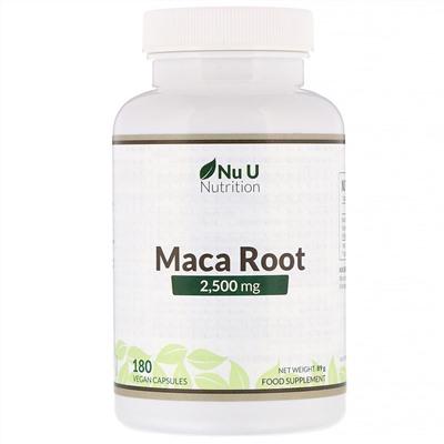 Nu U Nutrition, Корень маки, 2500 мг, 180 растительных капсул