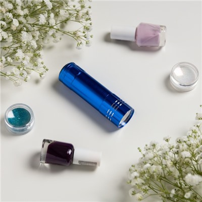 Лампа для маникюра LUF-04, UV/LED, 9 диодов, 9 Вт, от батареек (не в комплекте), голубая