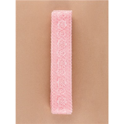 Кружево на сетке «Цветы», 50 мм, 11±1 м, нежно-розовое