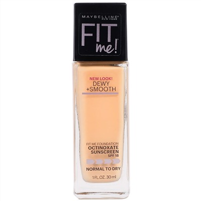 Maybelline, Fit Me, увлажняющая и выравнивающая тональная основа, оттенок 220 «Натуральный бежевый», 30 мл (1 жидк. унция)