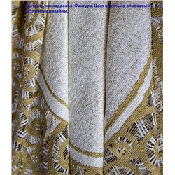 Скатерть арт.  202811/120/4, КОЛОКОЛЬЧИКИ, овальная, 120 см х 160 см, цвет ванильно-оливковый