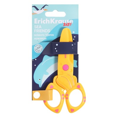 Ножницы детские 12 см, ErichKrause Sea Friends, пластик, МИКС (цена за 1 штуку)