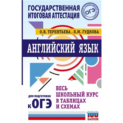 АСТ Терентьева О.В., Гудкова Л.М. "ОГЭ. Английский язык. Весь школьный курс в таблицах и схемах для подготовки к основному государственному экзамену"