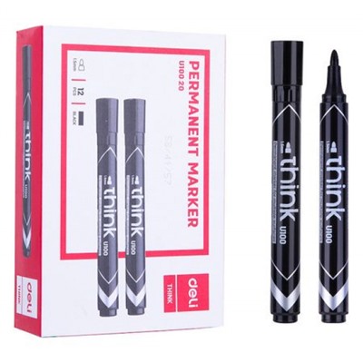 Маркер перманентный 1,5мм EU10020 Think черный (412177) Deli