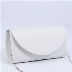 Сумка-клатч на магните, длинная цепь, цвет белый