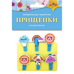 Декоративные прищепки "Солнышко и тучка" С3574-17 АппликА