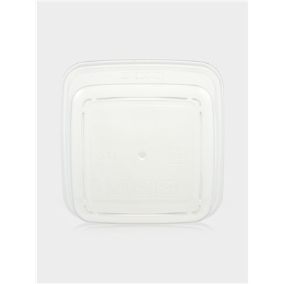 Набор контейнеров для хранения еды Idiland, 3 шт.: 400 мл, 800 мл, 1.5 л, пластик, герметичный, прозрачный, крышка голубая